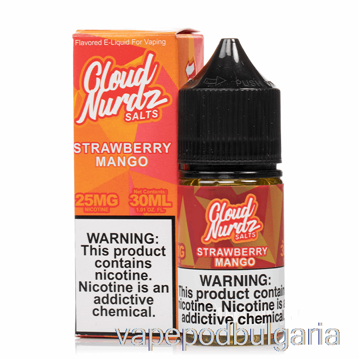 Vape 10000 Дръпки Strawberry Mango - Cloud Nurdz Salts - 30ml 50mg